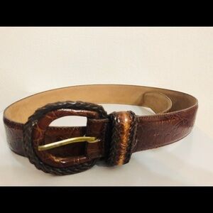 Harken woman vintage alligator brown leather belt